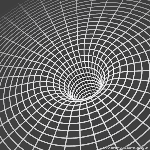 Black hole wireframe, converging lines