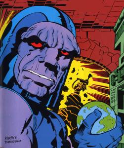 Darkseid, holding Earth