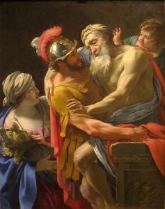 Aeneas and his father flee Troy (Vouet)