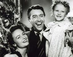 George Bailey, Mary, and Zuzu with tree, It's A Wonderful Life