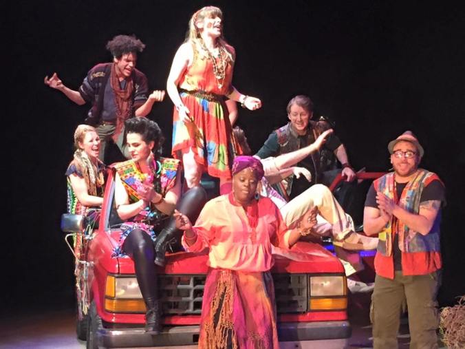 Godspell cast on stage