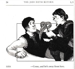 Han & Leia illustration from The Jedi Doth Return