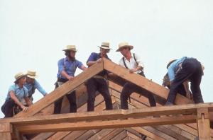 Witness house raising scene