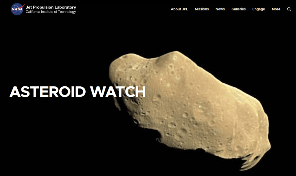 Logo from Web page of NASA's Asteroid Watch